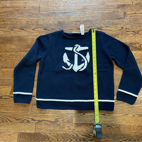 Vintage Liz Claiborne Navy Blue Anchor Sweater - Picture 11 of 14